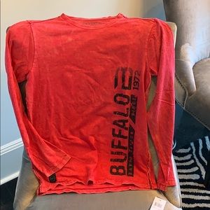 NWT Boys Large Buffalo Long Sleeve Shirt Cranberry